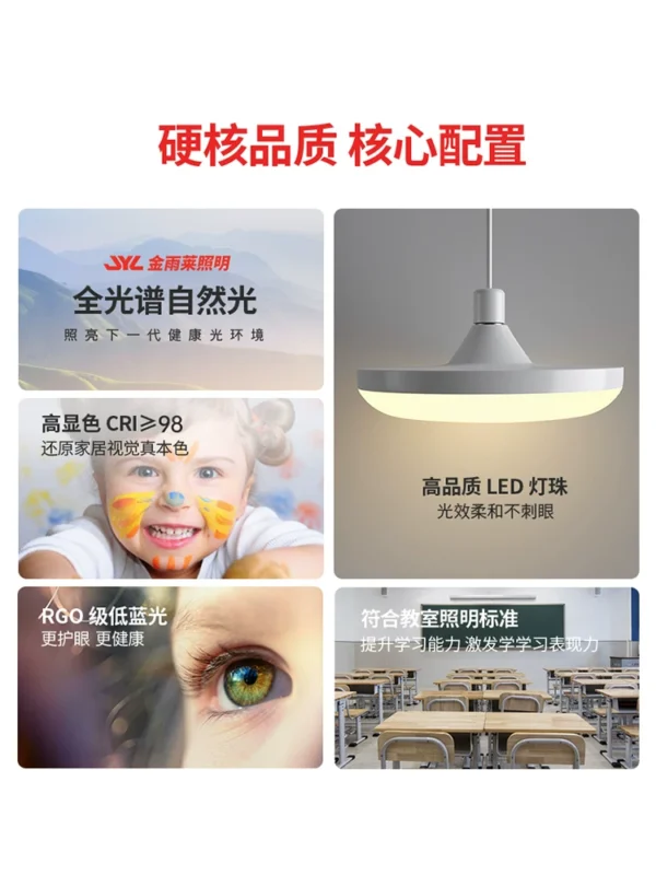 全光谱led灯泡超亮节能卧室护眼灯E27螺口吸顶灯照明灯客厅飞碟灯