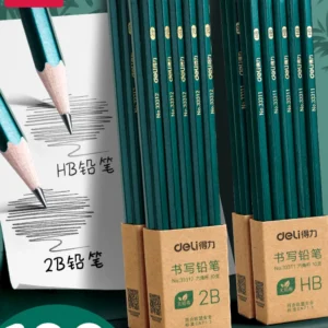 得力铅笔小学生专用安全无毒刻字一年级2b铅笔考试专用涂卡笔答题卡儿童写字专用hb学习二年级幼儿园学习用品