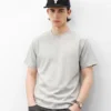 714street锦棉花纱肌理感老钱风短袖 2026夏季凉感圆领灰色T恤男