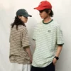 Mentmate 25SS 夏季日系撞色条纹圆领短袖 男女情侣款复古通勤T恤
