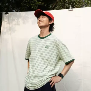 Mentmate 25SS 夏季日系撞色条纹圆领短袖 男女情侣款复古通勤T恤