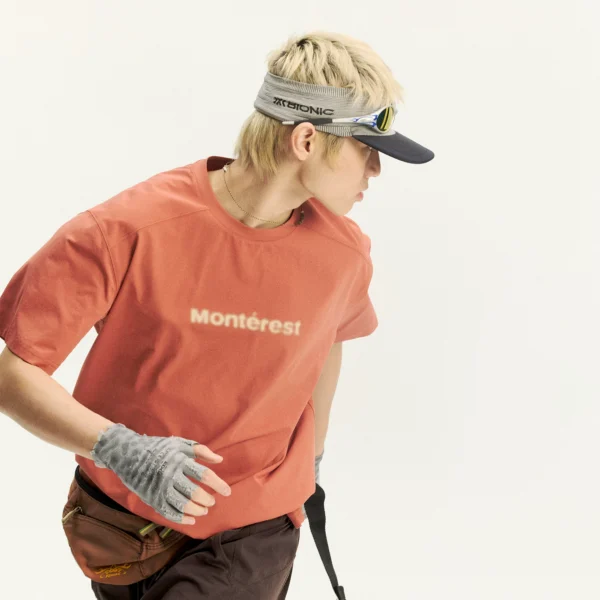 瞬时山野Monterest户外5A抗菌吸湿速干运动宽松基础LOGO短袖T恤男