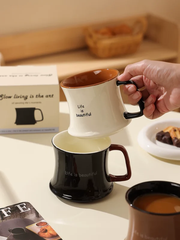 陶瓷马克杯小众高级感创意咖啡杯ins风原创杯子家用喝水情侣水杯