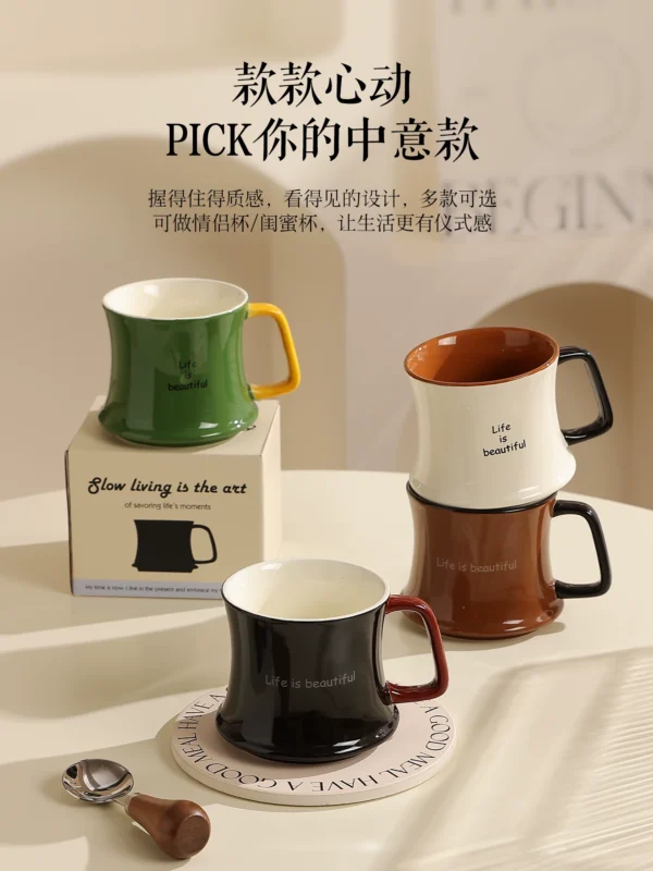 陶瓷马克杯小众高级感创意咖啡杯ins风原创杯子家用喝水情侣水杯