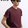 VMH重磅纯棉T恤2026春夏新款男装字母印绣花短袖圆领休闲套头上衣