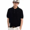CoosRetro老钱风亚麻短袖T恤男生夏季情侣莱赛尔针织衫polo领上衣
