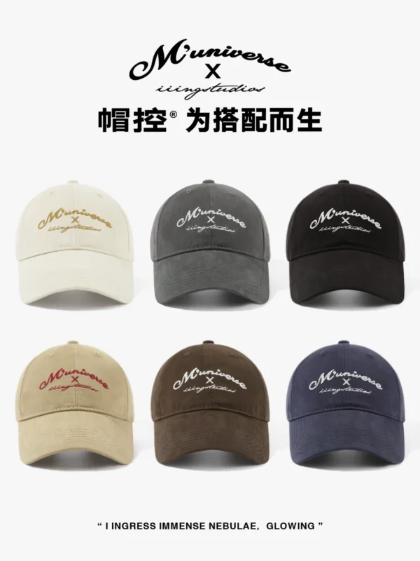IIING帽控 夏季新款鸭舌帽深顶大头围软顶复古棒球帽男遮阳帽子女