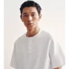 UR2026夏季新款男装气质简约日常纽扣老钱风圆领短袖t恤UMM460040